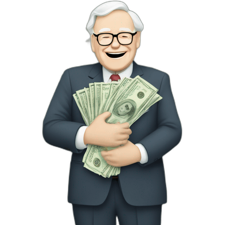 warren buffett hugging money emoji