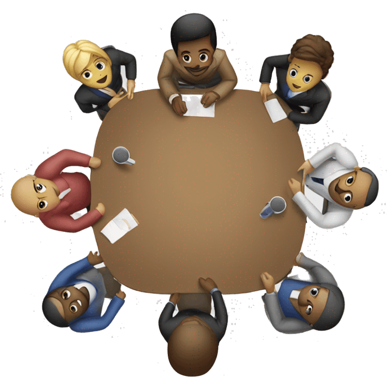 group of people meeting around a table emoji