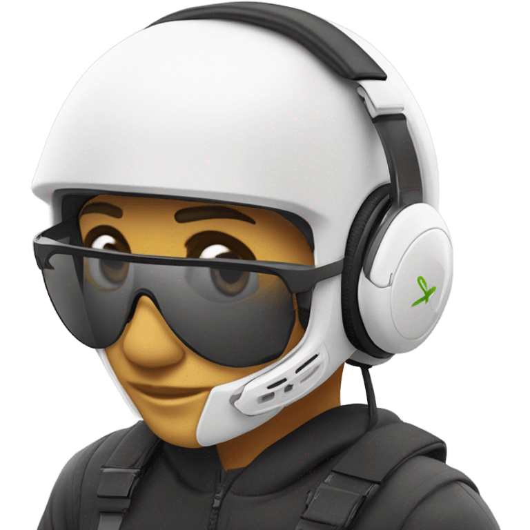 White giro with gaming headset and Xbox controller emoji