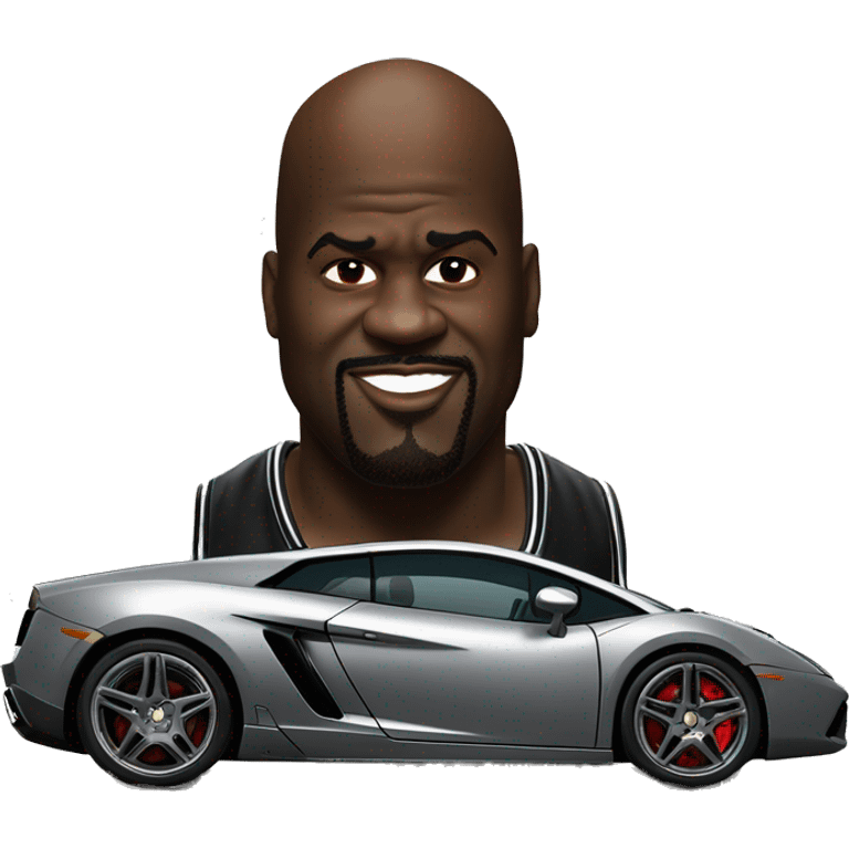 shaquille o neil in his long lamborghini gallardo emoji