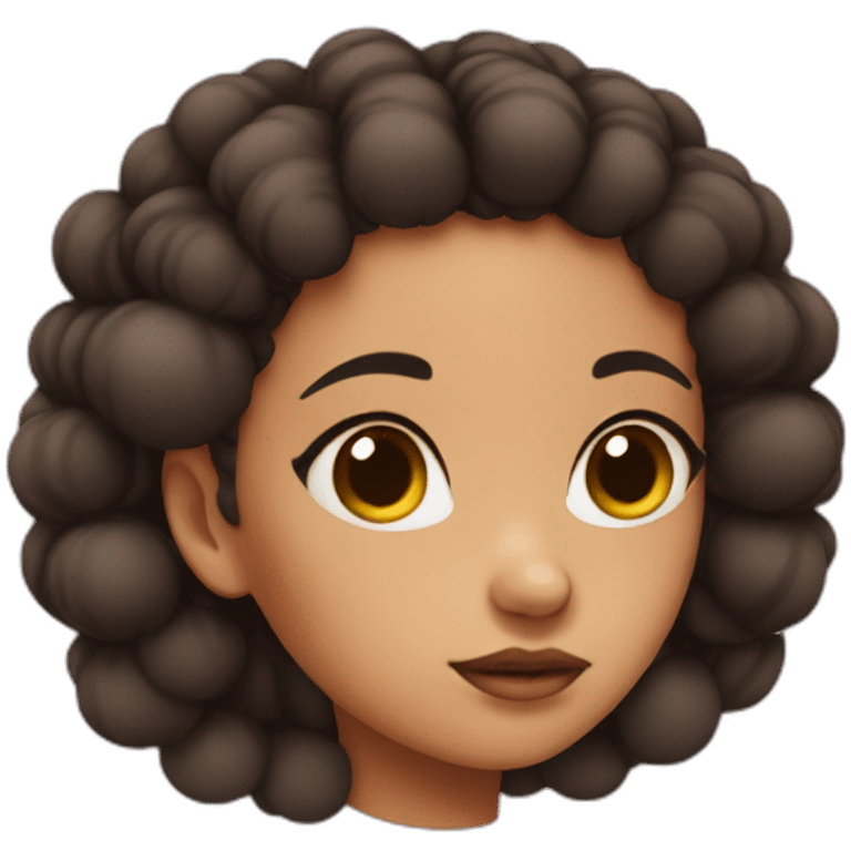 girl with 2 afro puffs sick emoji