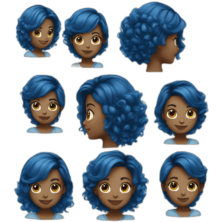 Blue layer hair developer girl emoji