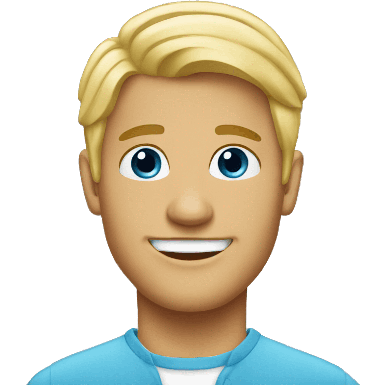 smiling blonde man with earrings emoji