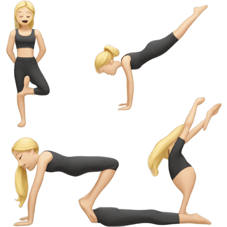 blonde girl stretching her back emoji