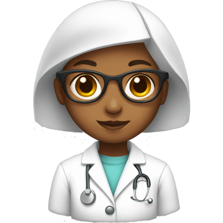 girl in labcoat with box emoji