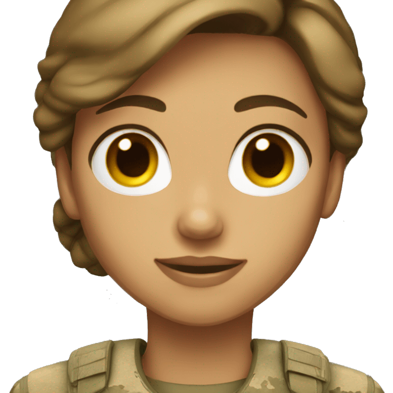 Female marine with brown hair and tan skin emoji