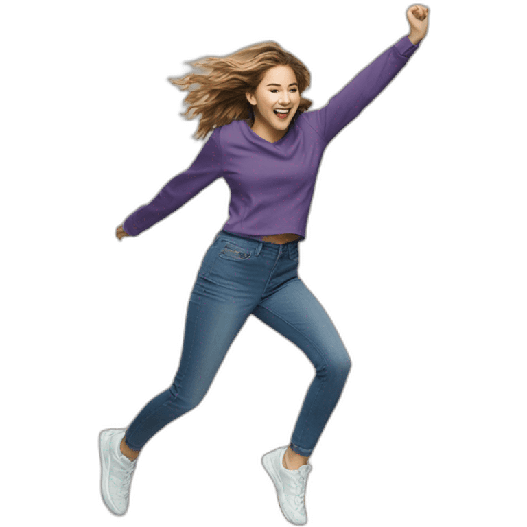 Haley Lu Richardson jumping emoji