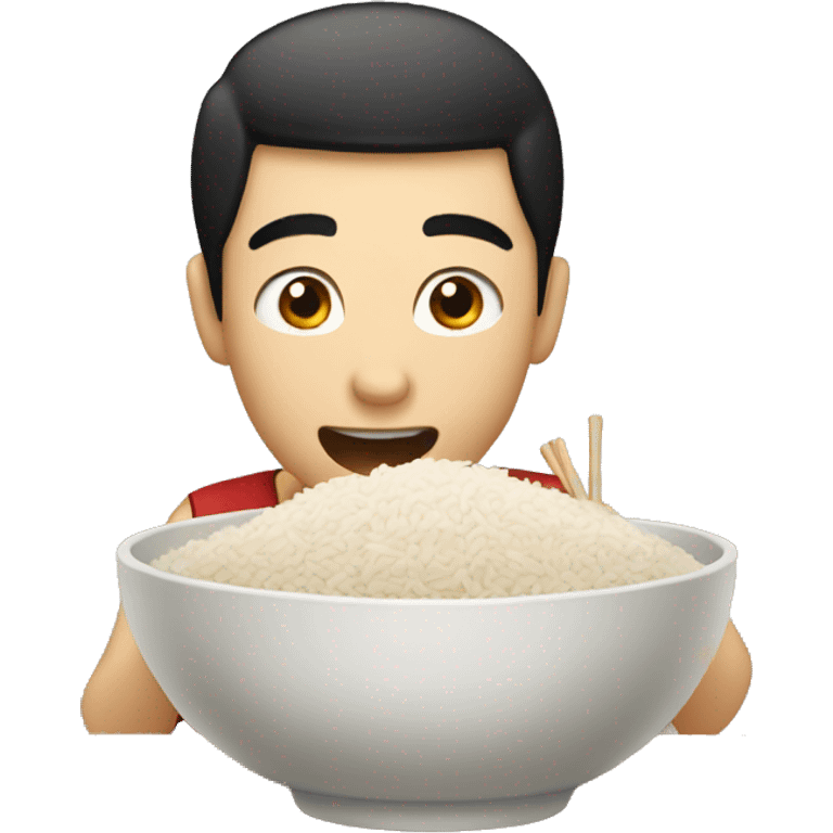 chinesse guys eats rice emoji