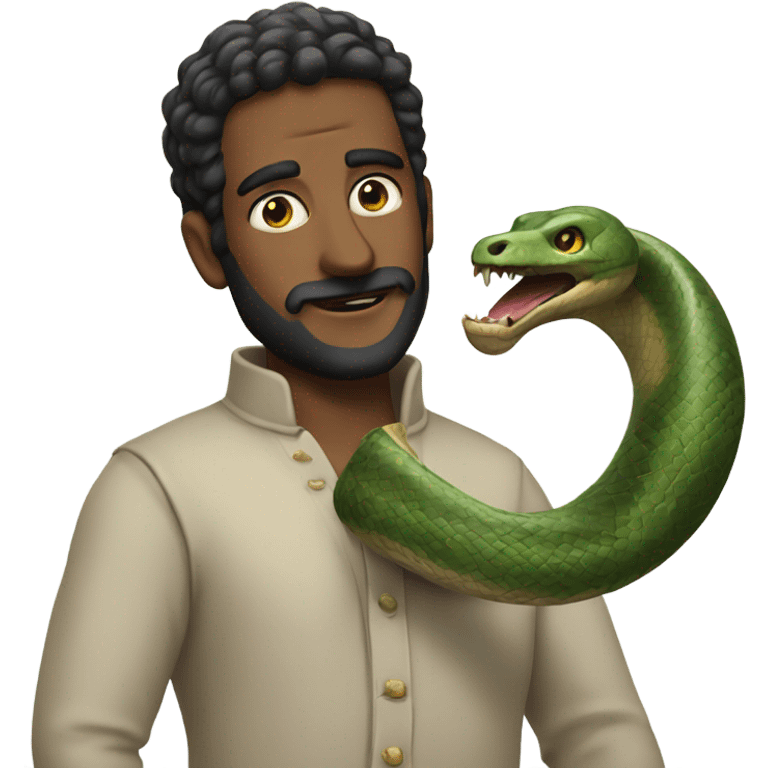 A man with a tail of the snake emoji