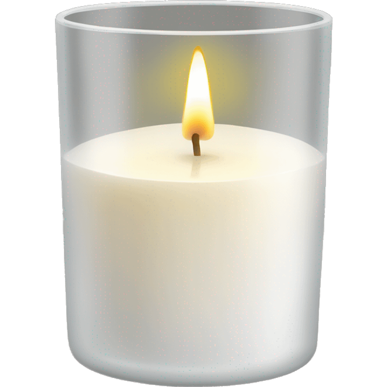 White scented candle in a glass emoji