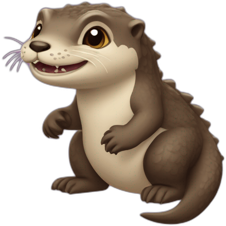 Loutre sur dragon emoji