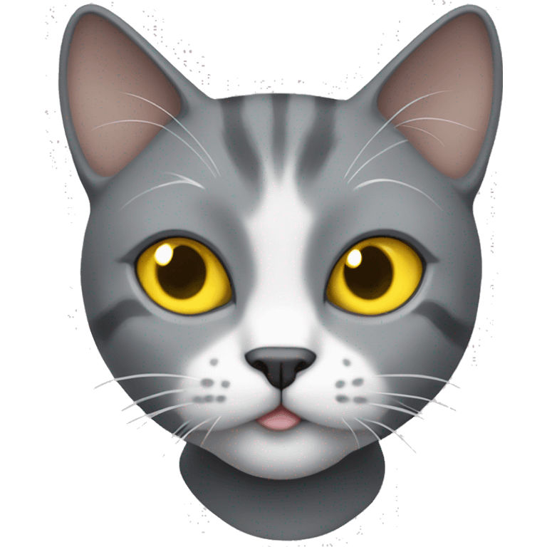 Grey European cat with yellow eyes full body emoji