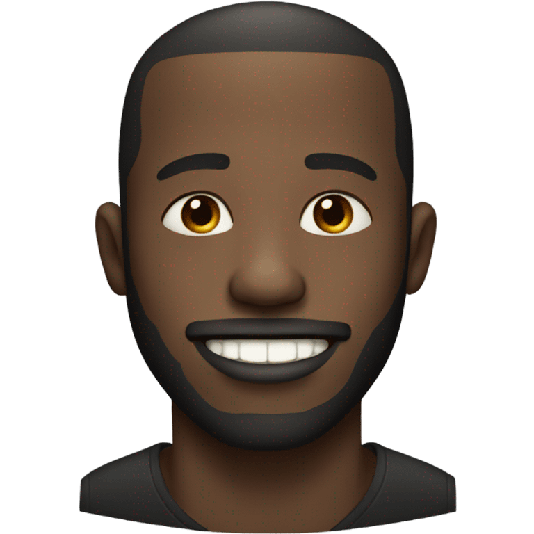 Black male with a beard and chip tooth emoji