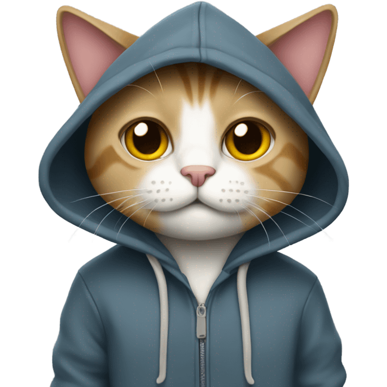 Cat wearing a hoodie emoji