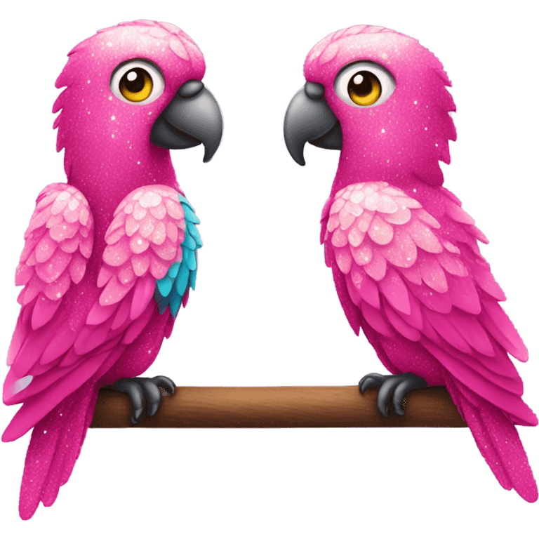 Pink sparkly parrot  emoji