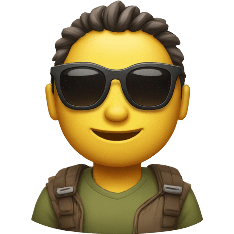 Moyai with sunglasses looking cute emoji