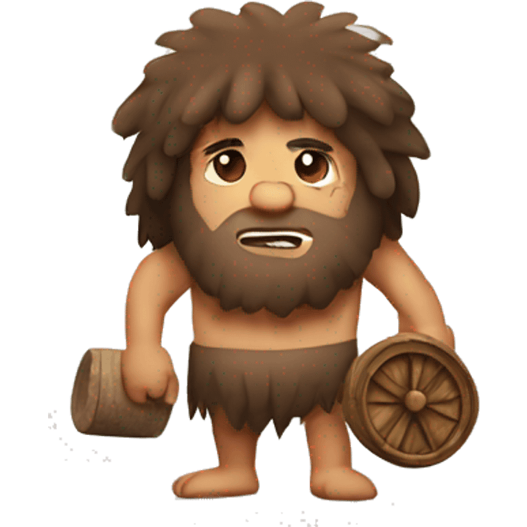 caveman with wooden wheels emoji