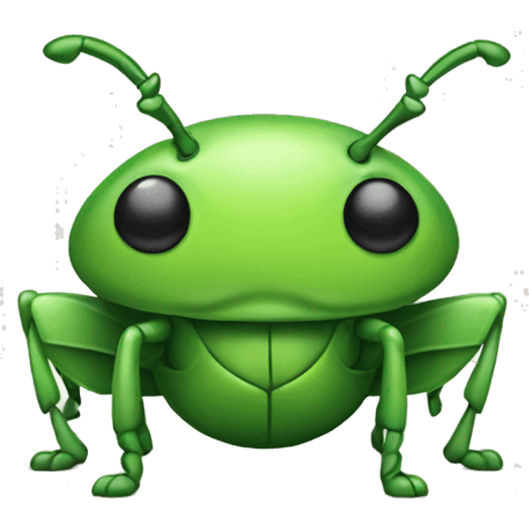 green bug kawaii thinking emoji