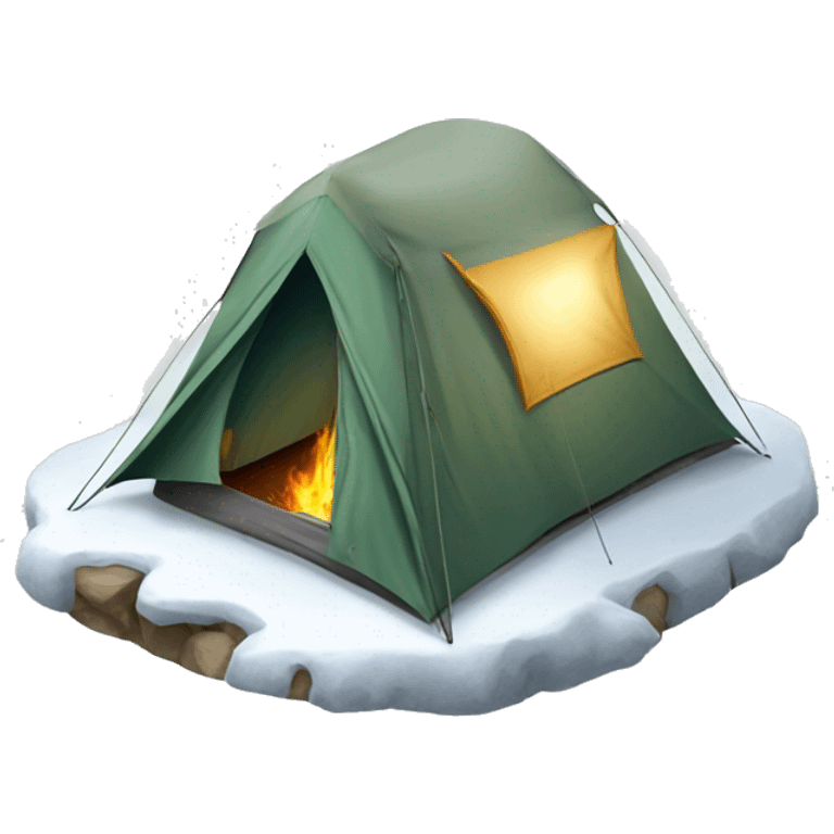 camping in snow mountain emoji