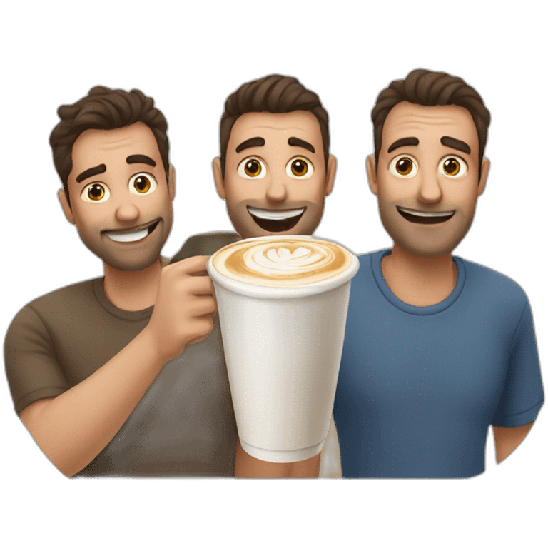 Three dads drinking latte emoji