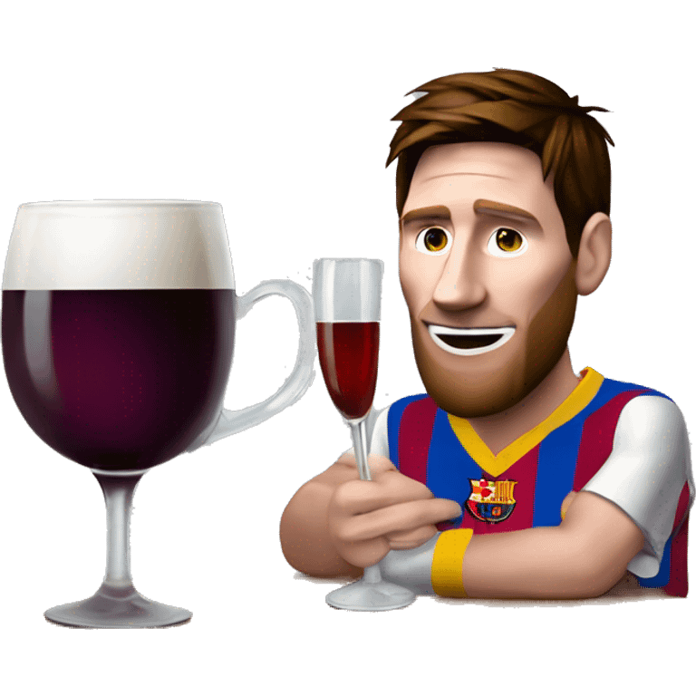 MESSI Y UN PAYASO Y UNA TAZA DE VINO emoji