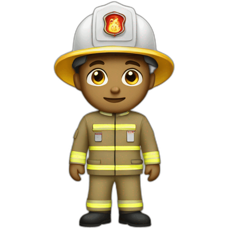 White tan fireman stand up emoji