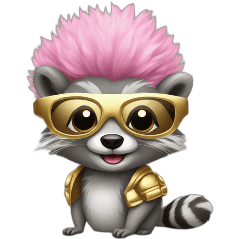 married-raccoons-with-pink-wigs-gold-sneakers emoji