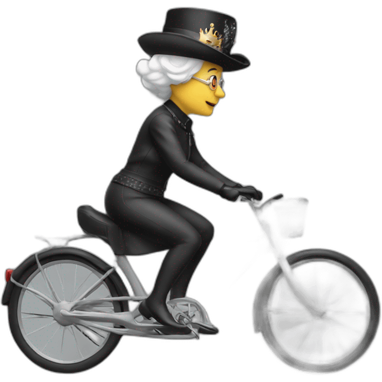 the late queen riding a bycicle emoji