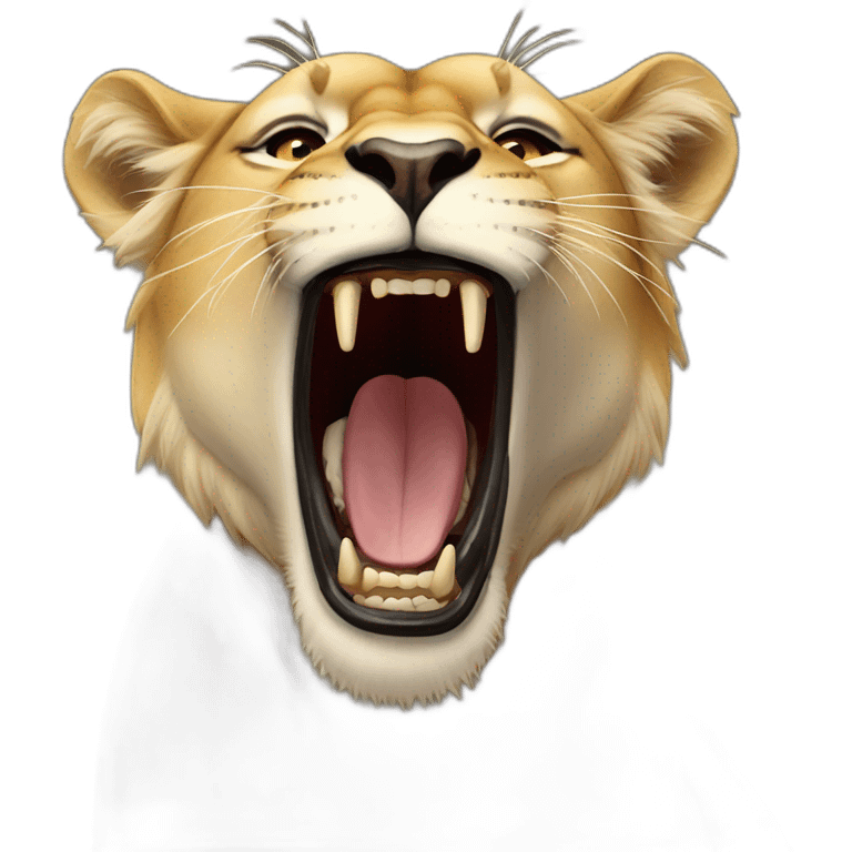 Lioness roaring emoji