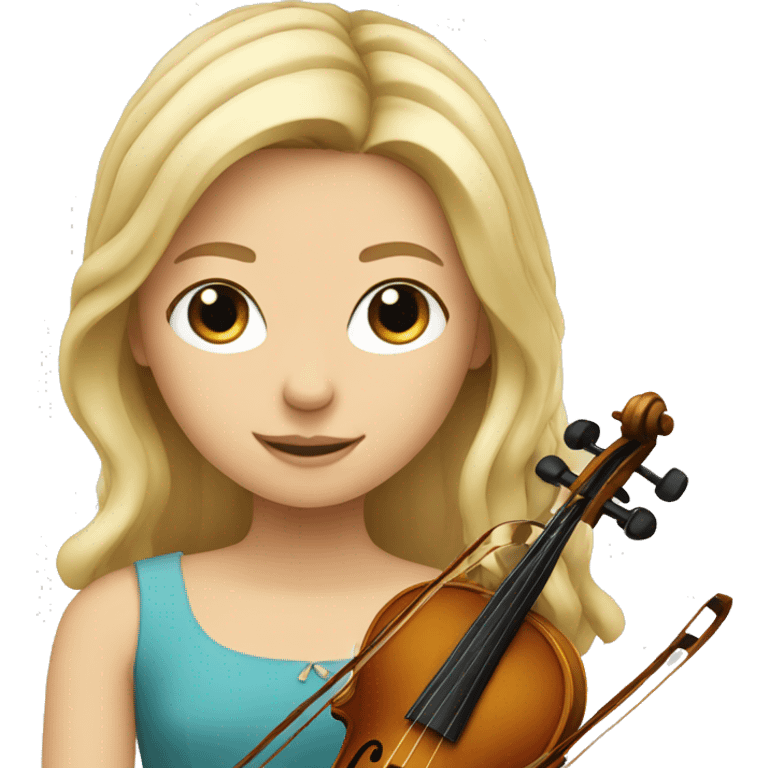 blond girl with violin emoji