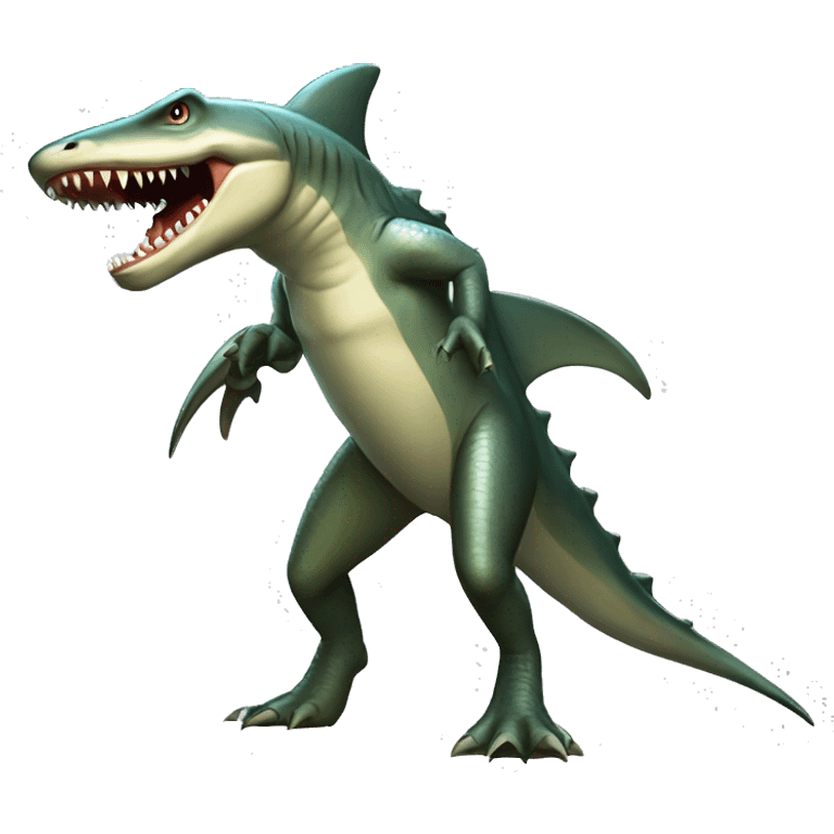 Full body edgy shiny shark-alligator-raptor-dinosaur emoji