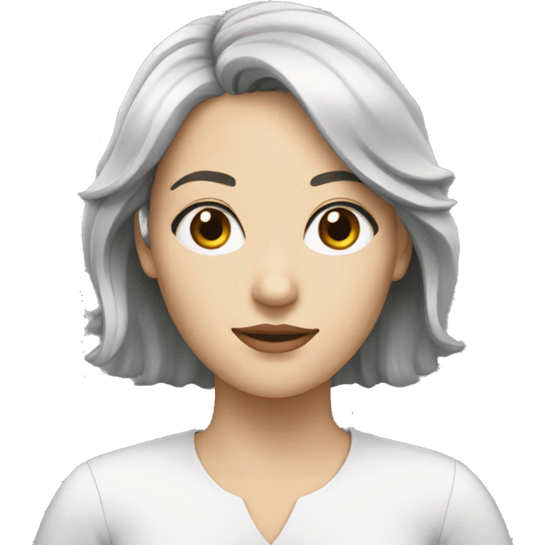 white woman with black hair and with documents emoji