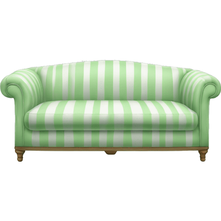 Striped pastel green and white sofa emoji