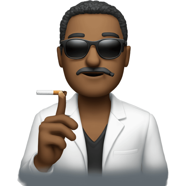 Create a guy with sunglasses smoking emoji