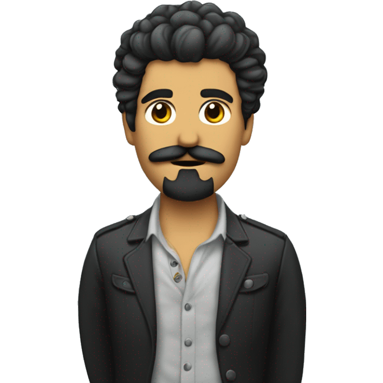 peluquero con barba y bigote que le gusta el rock emoji