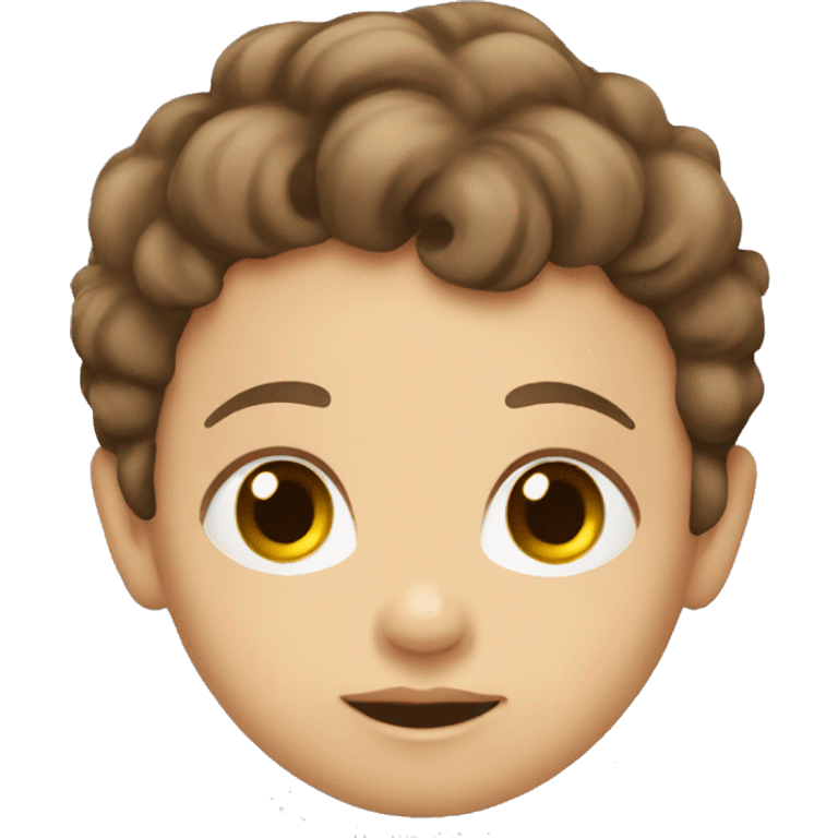 Infant with brown hair with Christmas attributes emoji