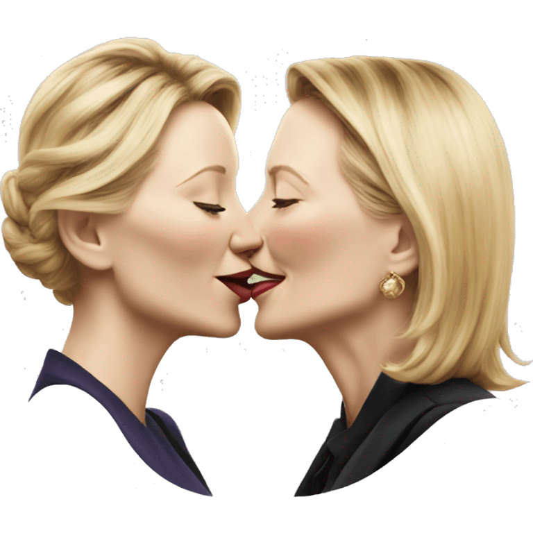 Cate Blanchett kissing a woman  emoji