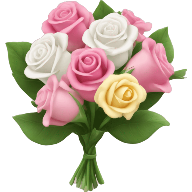 Bouquet de fleur de couleur rose et blanche emoji