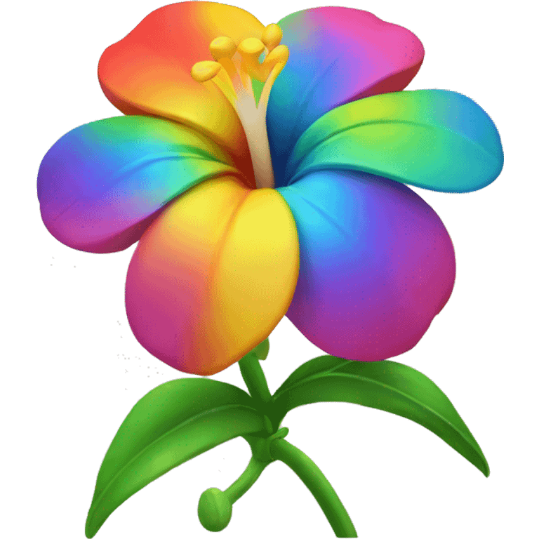 Rainbow Hawaiian flower  emoji