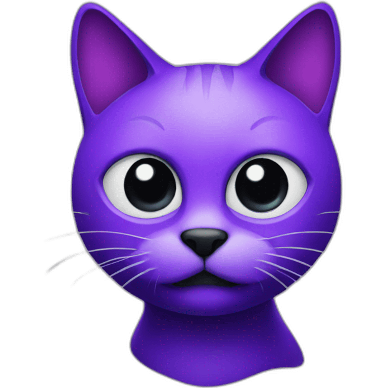 scary purple cat with black eyes emoji