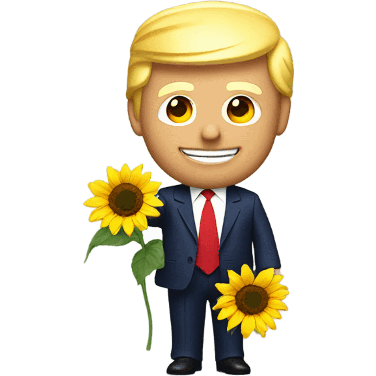 Donald Trump with sunflower emoji