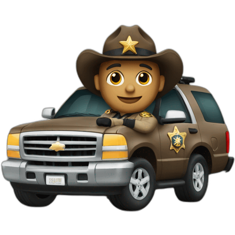 Sheriff with suv emoji