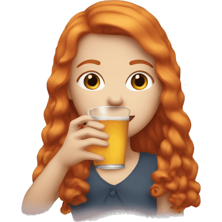 Ginger girl drinking  emoji