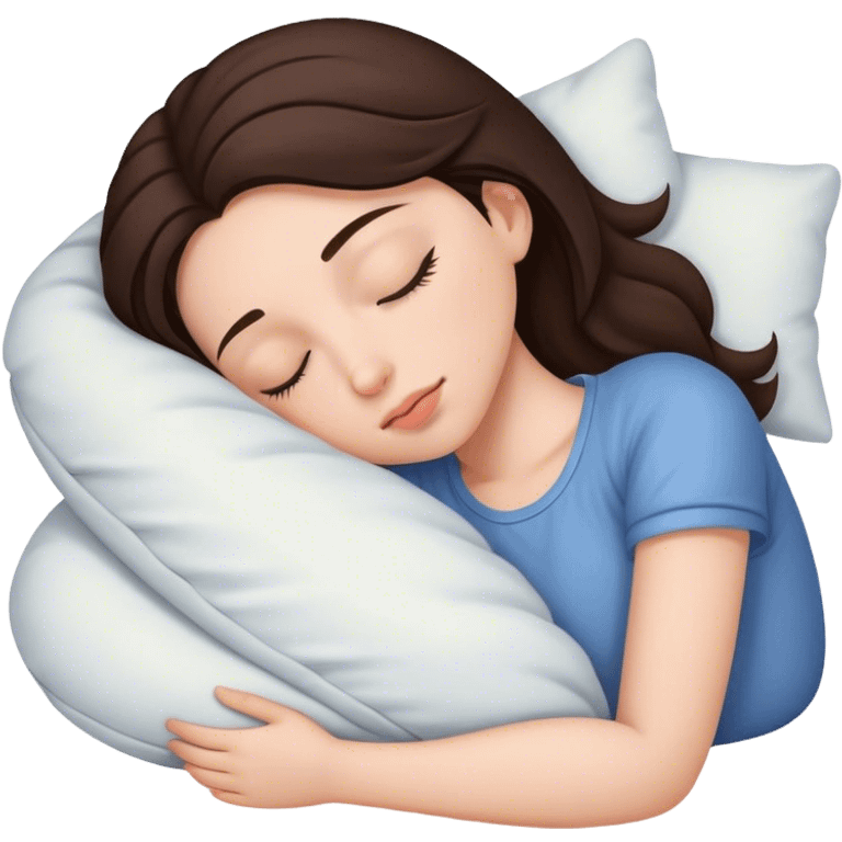 Brunette girl sleepin emoji