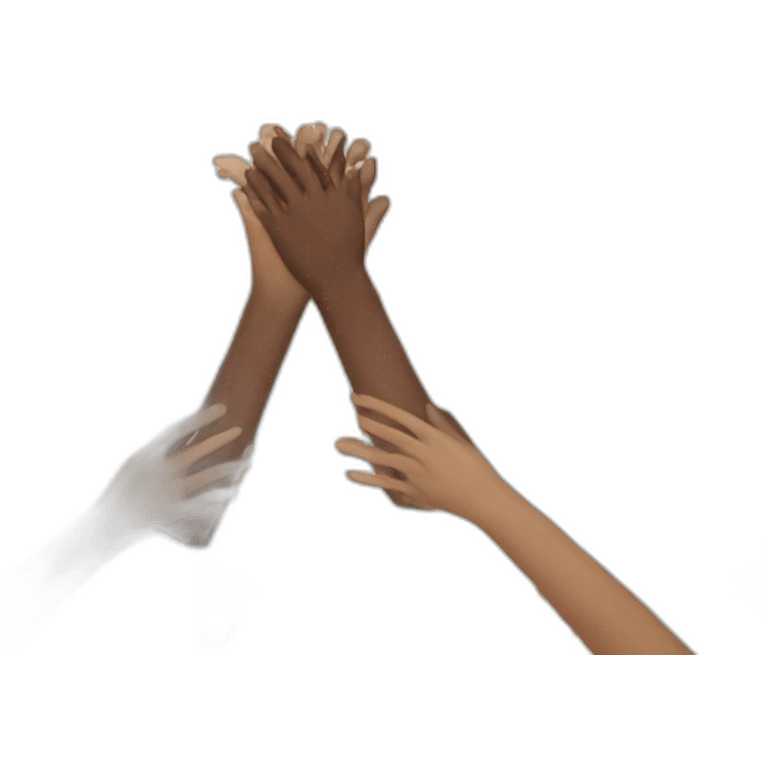 hands in a circle on top of one another multi racial emoji