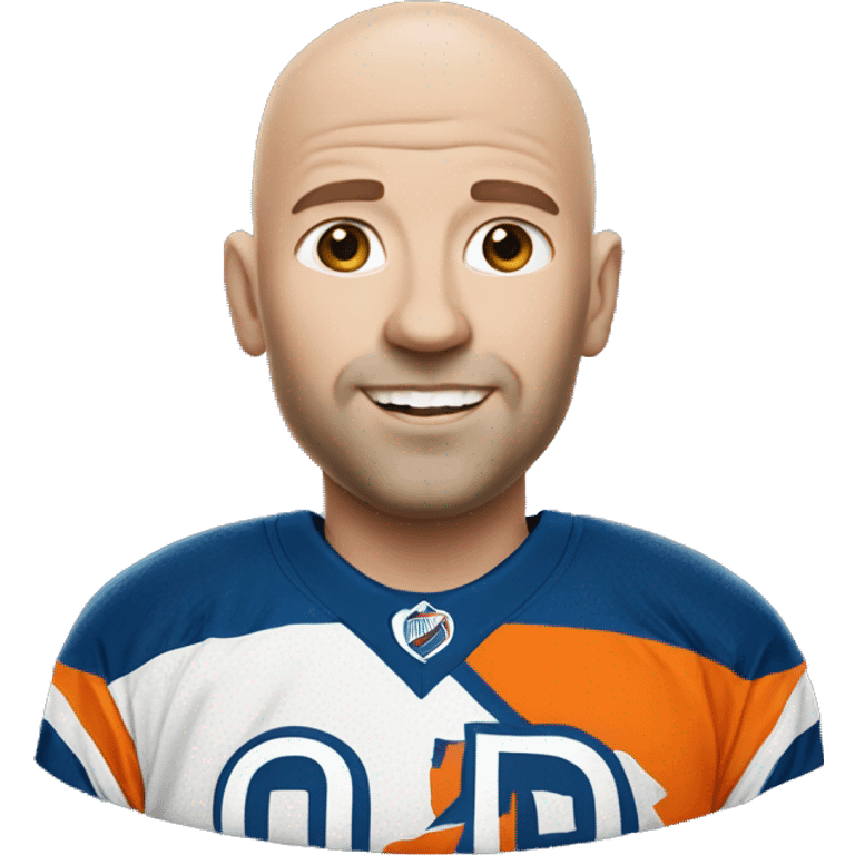 Bald white guy in oilers jersey emoji