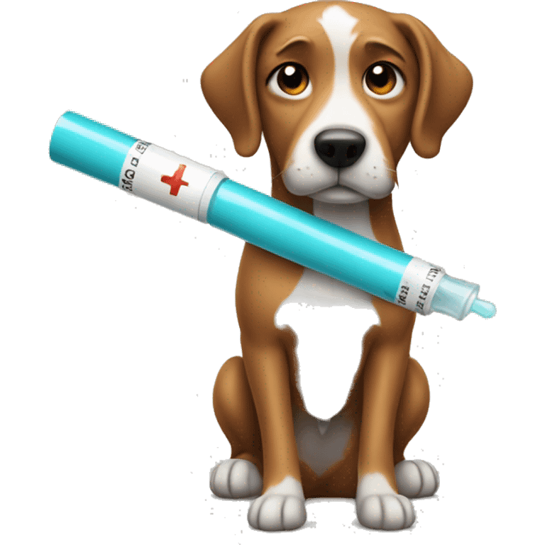 Dog with injection shot emoji