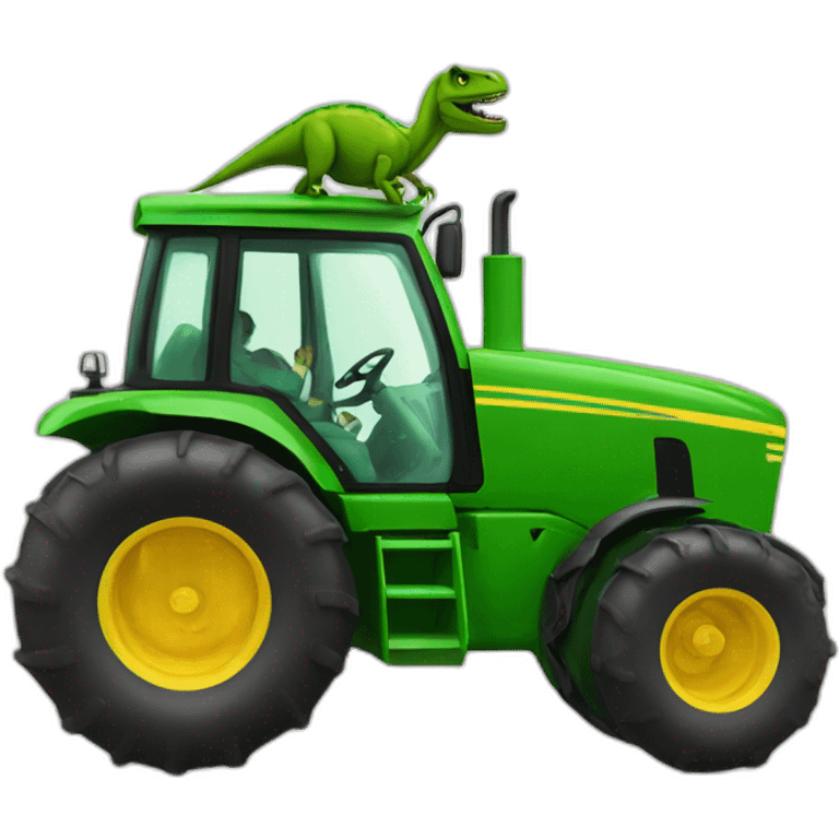 green-tractor-with-t-rex-driving emoji