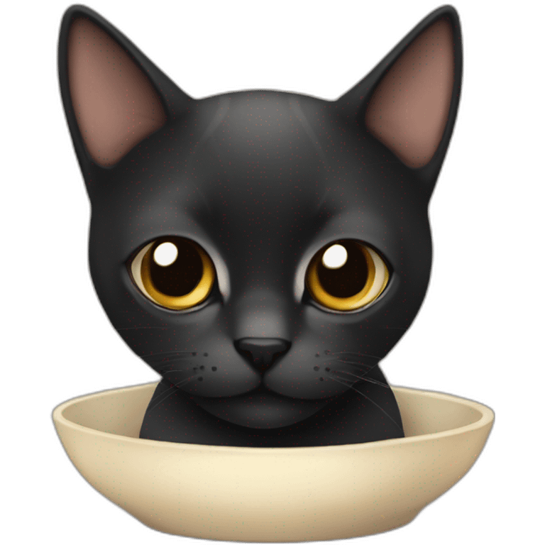 gato negro con manchas cafes emoji