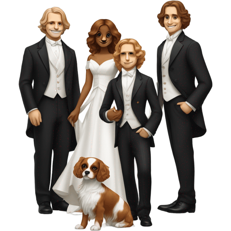 White Lovers and cavalier dog emoji